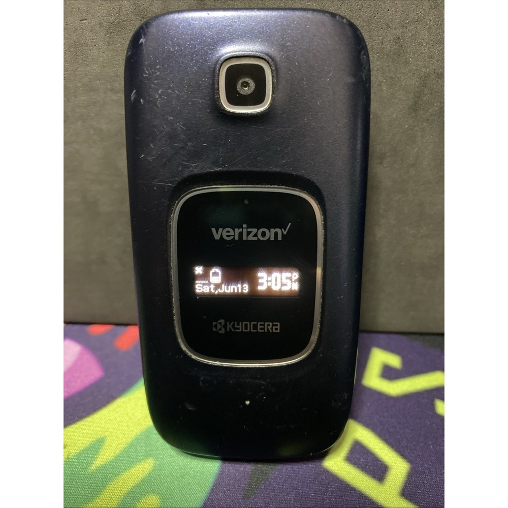 Kyocera Cadence S2720 Flip Phone Verizon 16G Blue Good Used Condition D1
